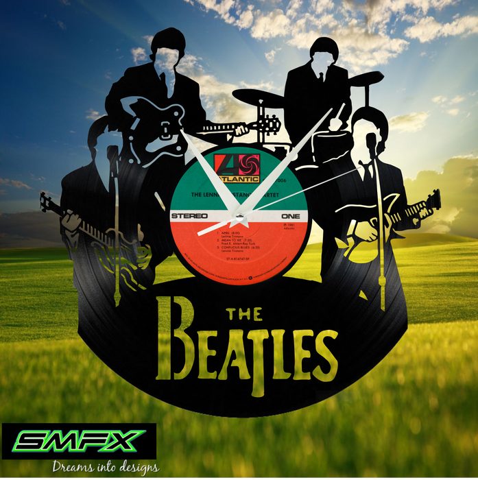 Beatles Laser Cut Vinyl Record artist representation or vinyl clock