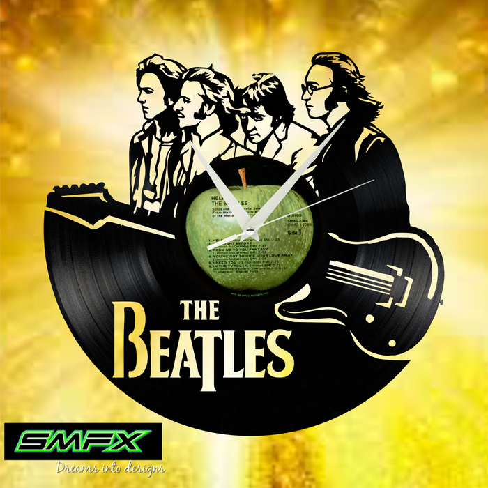 Beatles Laser Cut Vinyl Record artist representation or vinyl clock