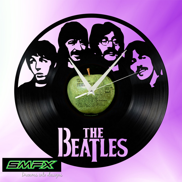 Beatles Laser Cut Vinyl Record artist representation or vinyl clock