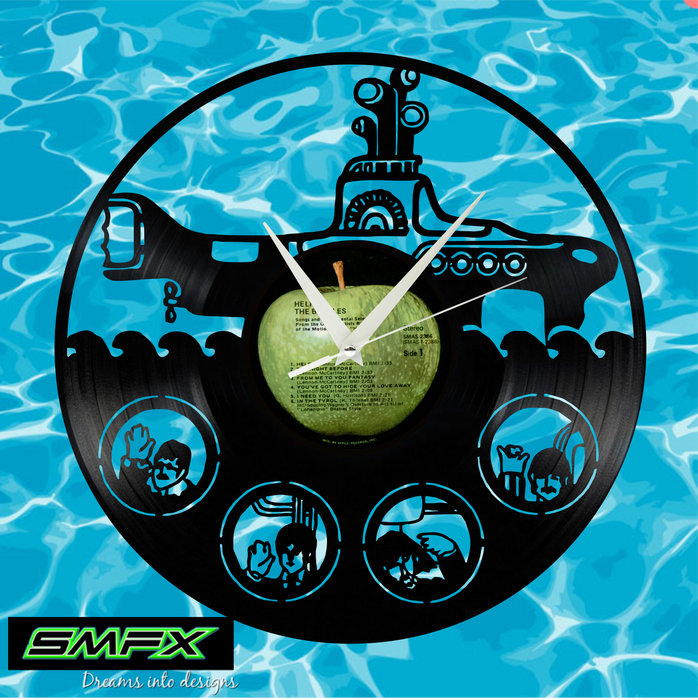 Beatles Laser Cut Vinyl Record artist representation or vinyl clock