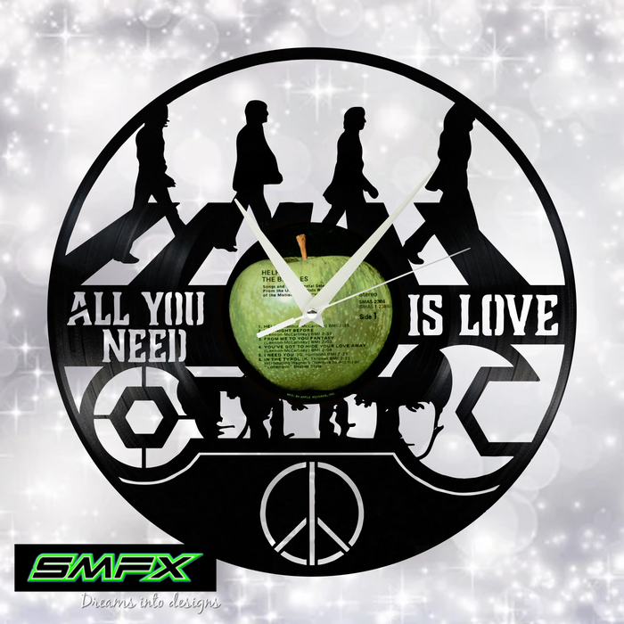 Beatles Laser Cut Vinyl Record artist representation or vinyl clock