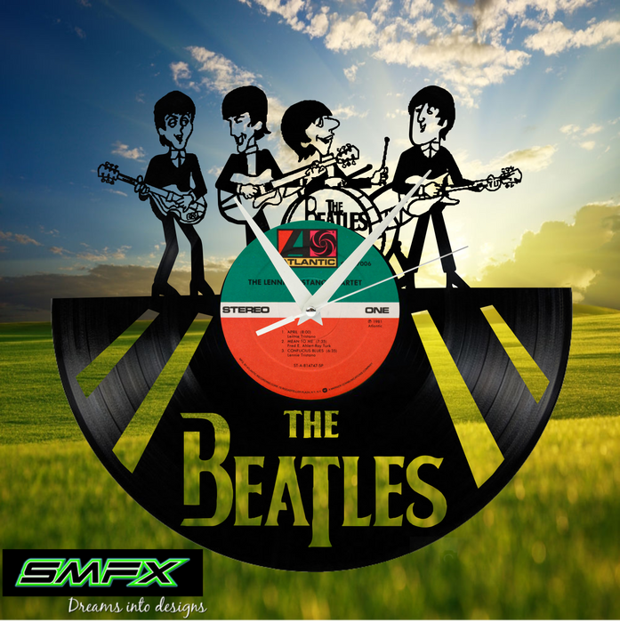Beatles star Laser Cut Vinyl Record artist representation or vinyl clock