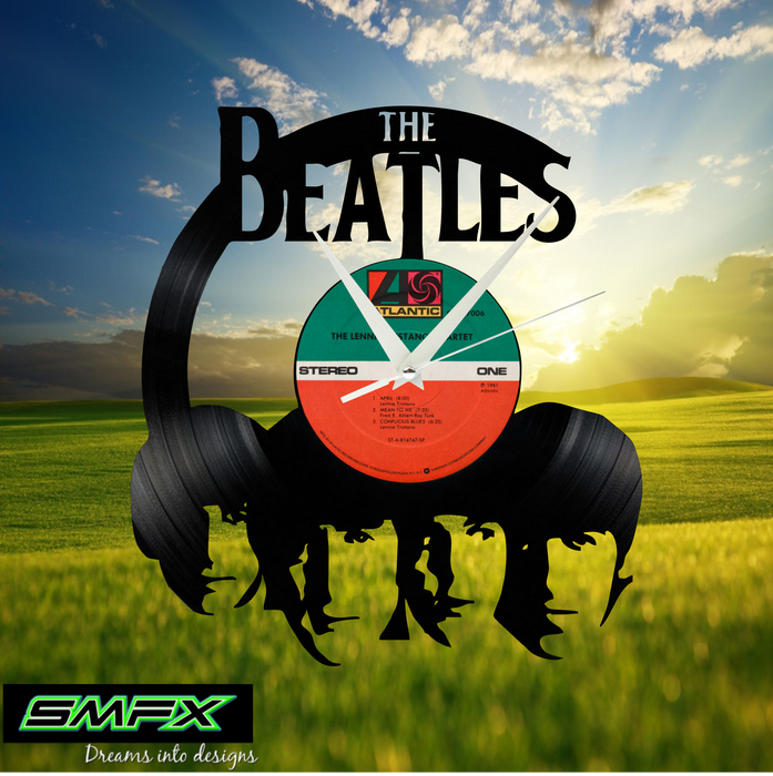 Beatles Laser Cut Vinyl Record artist representation or vinyl clock