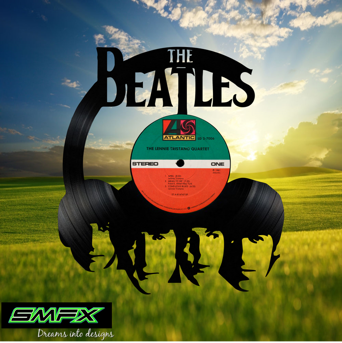 Beatles Laser Cut Vinyl Record artist representation or vinyl clock