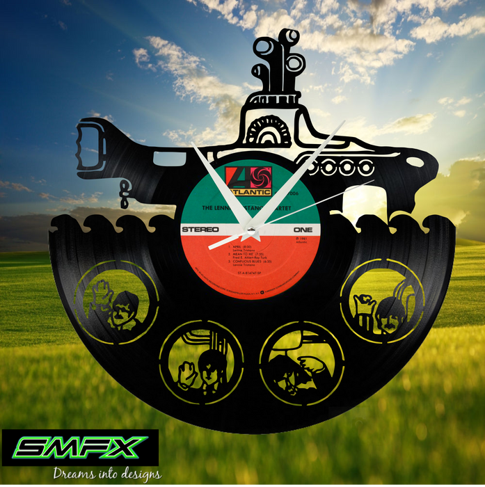 Beatles Laser Cut Vinyl Record artist representation or vinyl clock