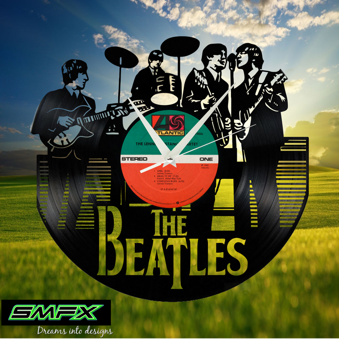 Beatles Laser Cut Vinyl Record artist representation or vinyl clock