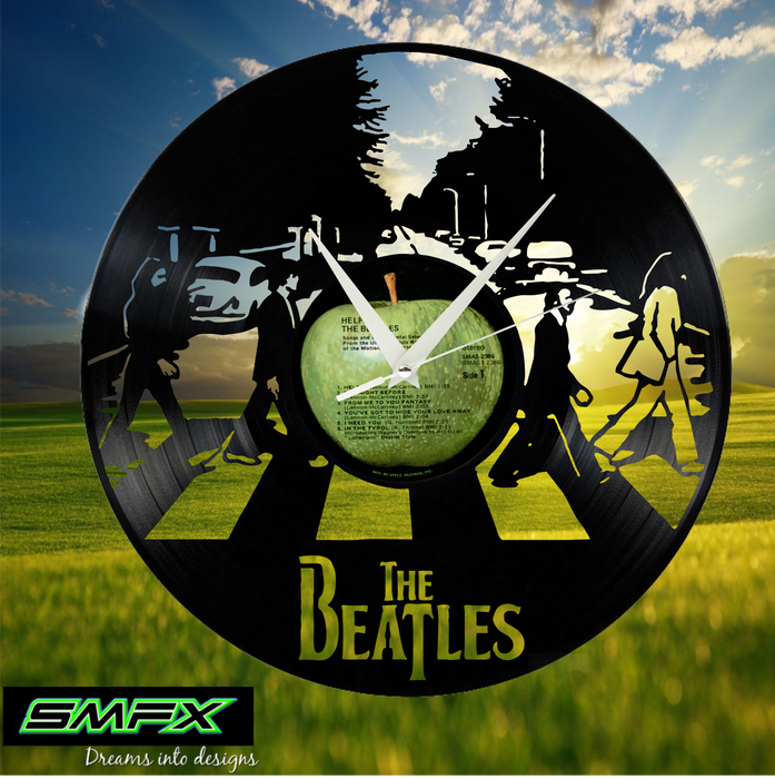 Beatles Laser Cut Vinyl Record artist representation or vinyl clock