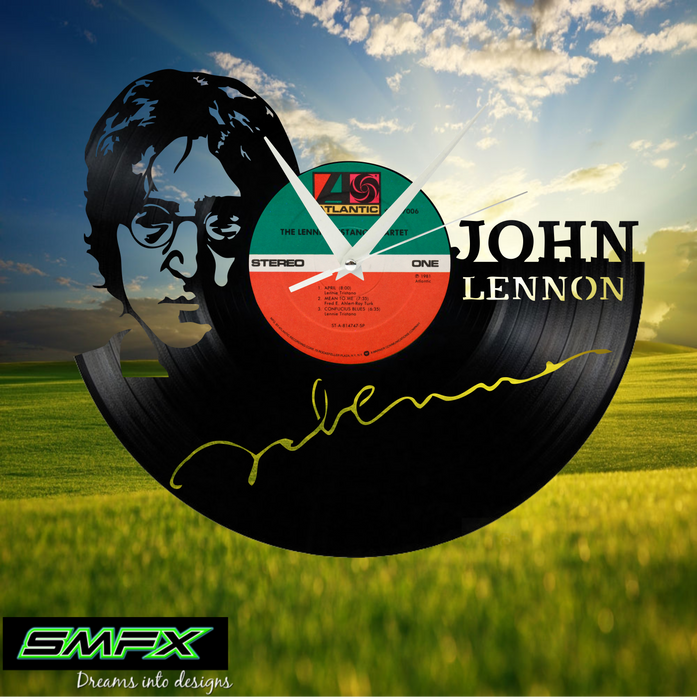 John Lennon Beatles band Laser Cut Vinyl Record artist representation