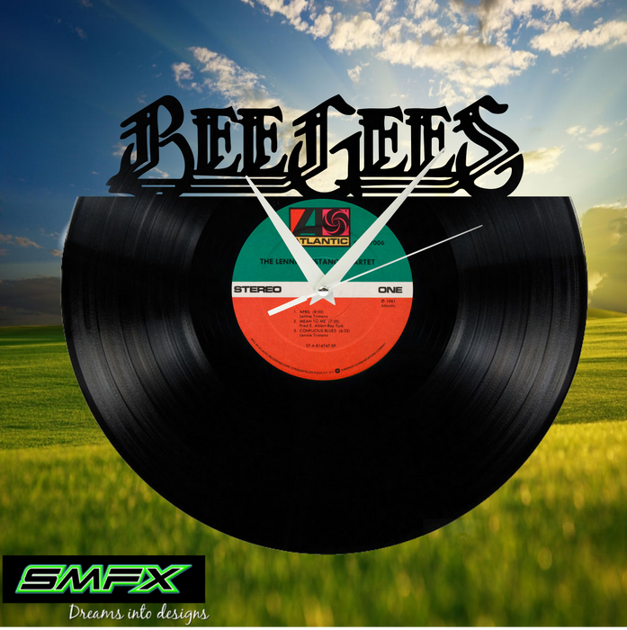 BEE GEES Laser Cut Vinyl Record artist representation or vinyl clock