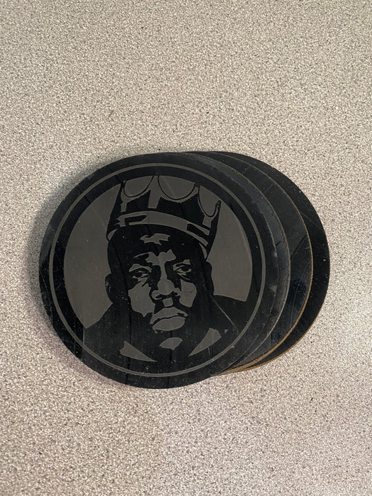 Biggie Smalls Laser Engraved Coaster Set of 4 Cut Vinyl Record artist representation