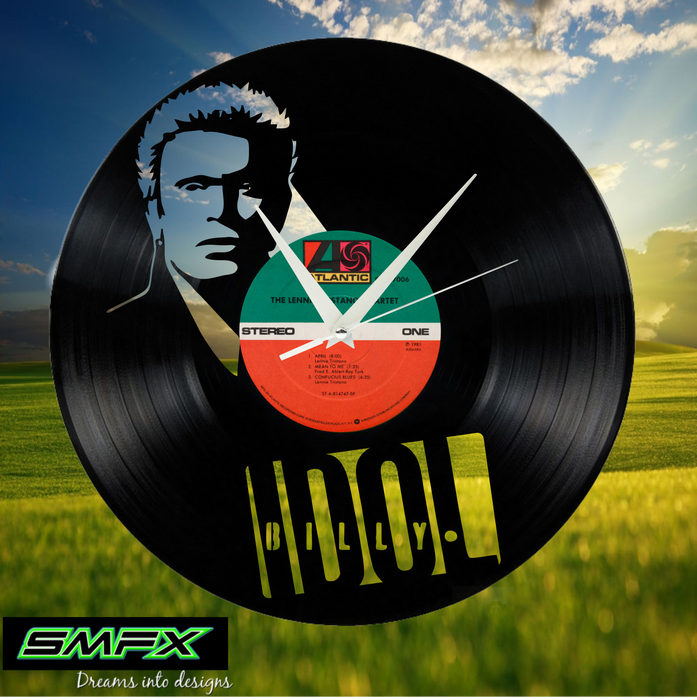 Billy Idol Laser Cut Vinyl Record artist representation or vinyl clock