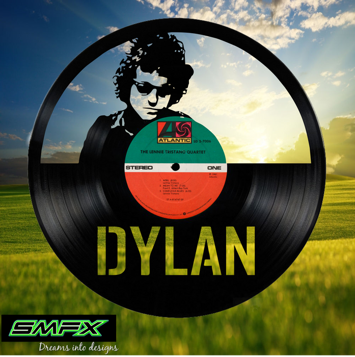 bob dylan Laser Cut Vinyl Record artist representation or vinyl clock