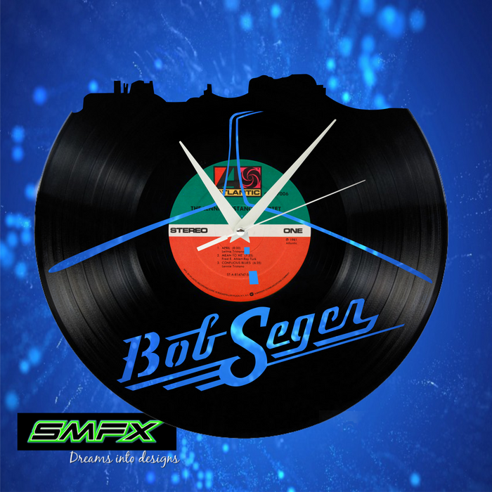 bob seager Laser Cut Vinyl Record artist representation or vinyl clock