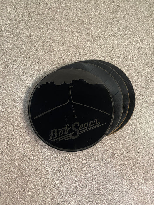 bob seager Laser Engraved Coaster Set of 4 Cut Vinyl Record artist representation