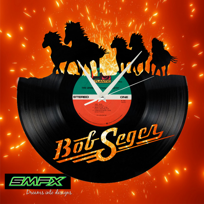 bob seager Laser Cut Vinyl Record artist representation or vinyl clock