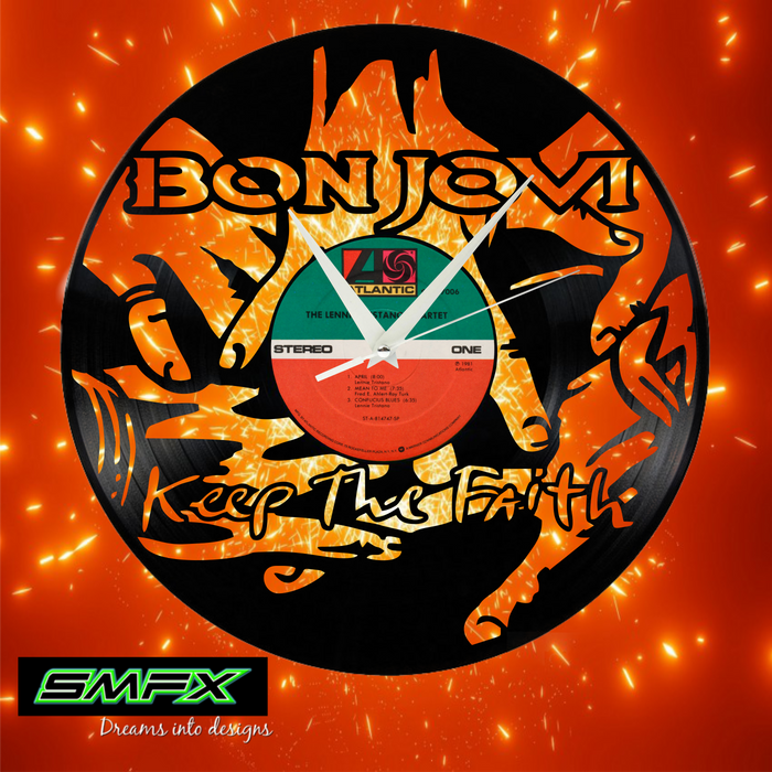 bon jovi Laser Cut Vinyl Record artist representation or vinyl clock