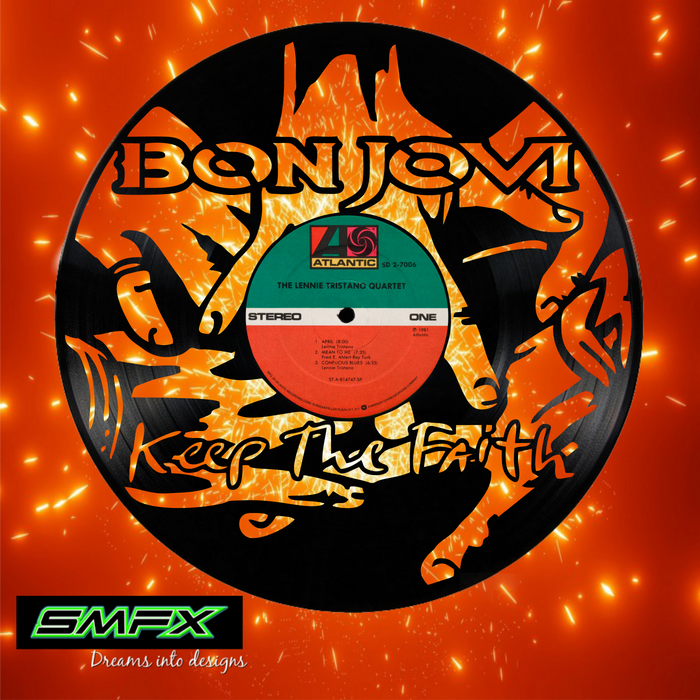 bon jovi Laser Cut Vinyl Record artist representation or vinyl clock
