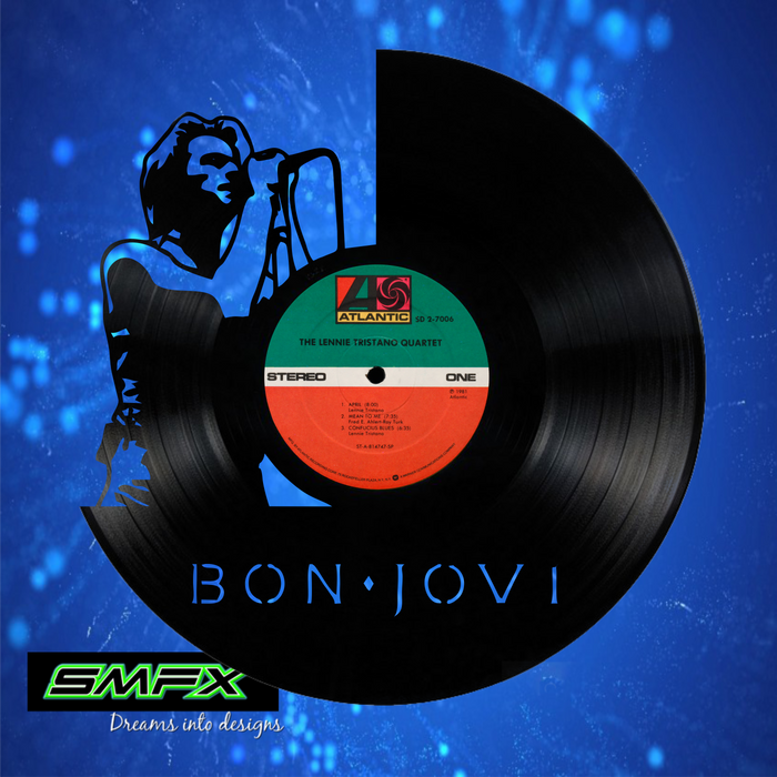 bon jovi Laser Cut Vinyl Record artist representation or vinyl clock