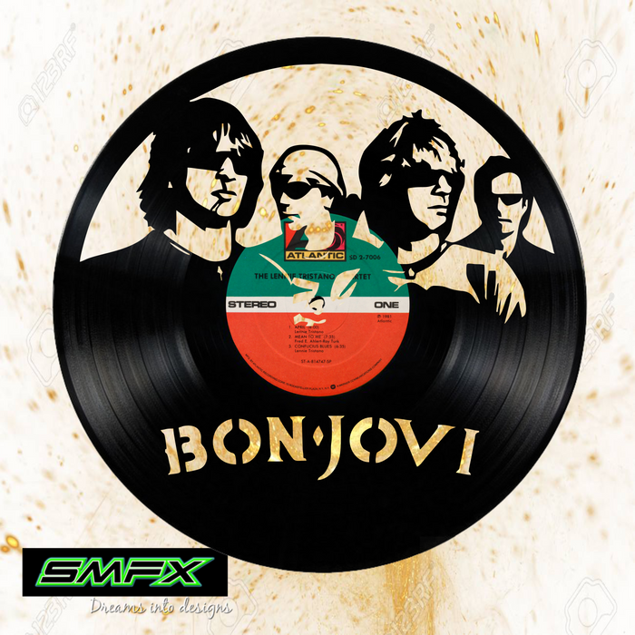 bon jovi Laser Cut Vinyl Record artist representation or vinyl clock