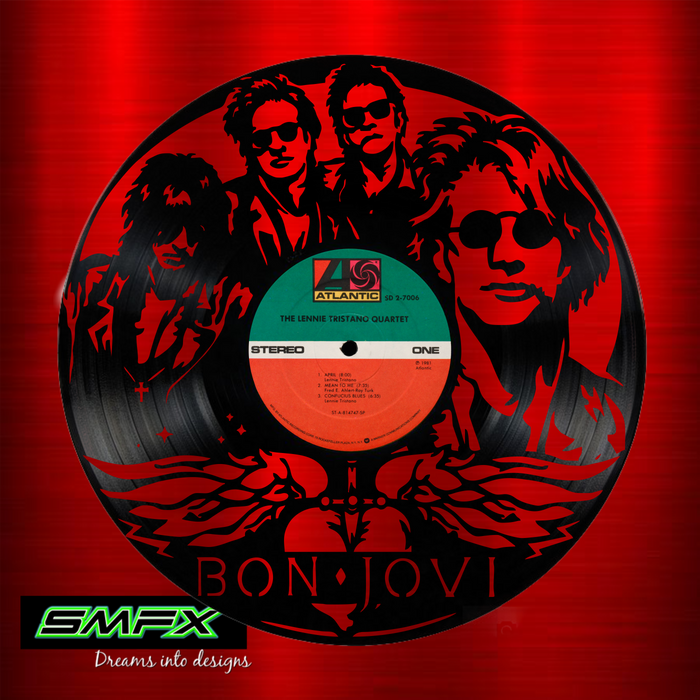 bon jovi Laser Cut Vinyl Record artist representation or vinyl clock