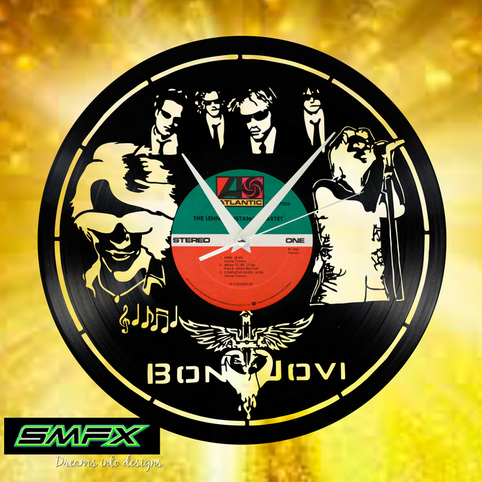 bon jovi Laser Cut Vinyl Record artist representation or vinyl clock
