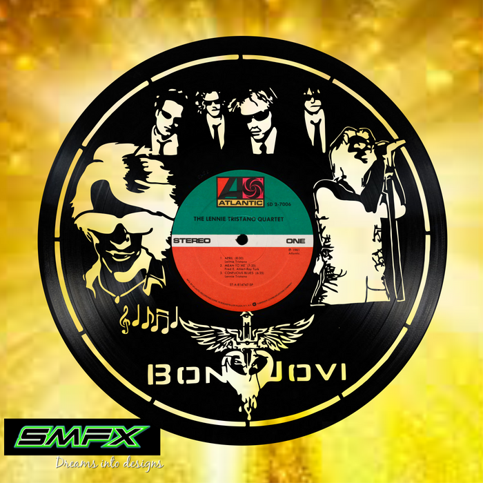 bon jovi Laser Cut Vinyl Record artist representation or vinyl clock