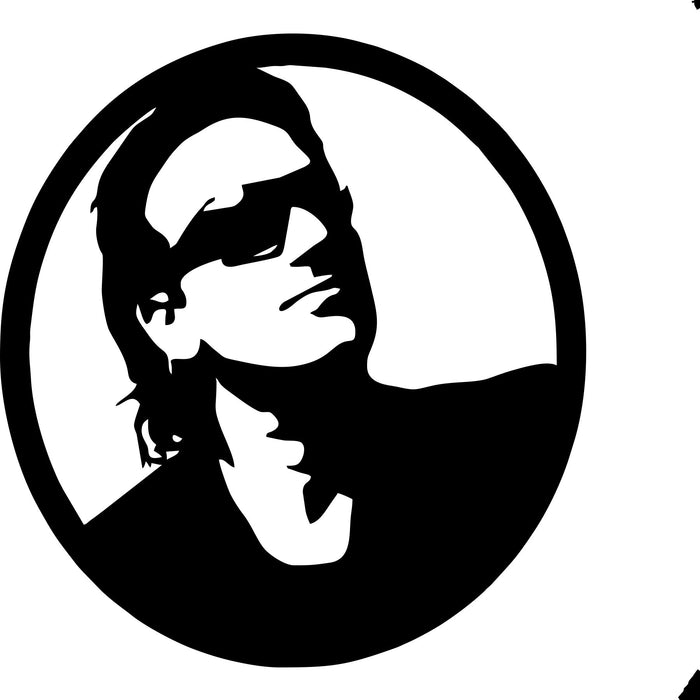 bono U2 Laser Cut Vinyl Record artist representation or vinyl clock