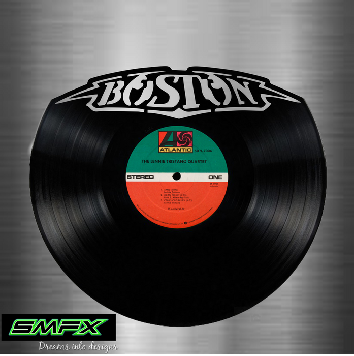 BOSTON Laser Cut Vinyl Record artist representation or vinyl clock