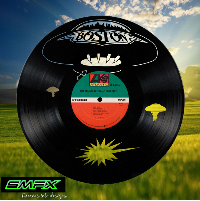 BOSTON Laser Cut Vinyl Record artist representation or vinyl clock
