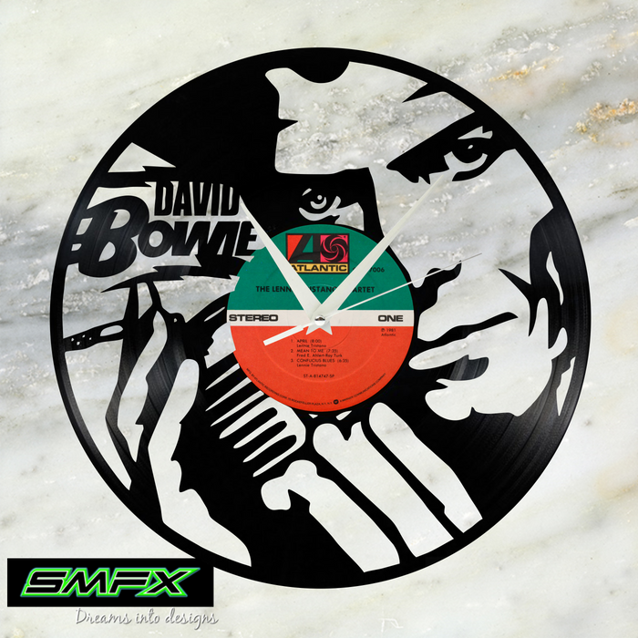 david bowie Laser Cut Vinyl Record artist representation or vinyl clock