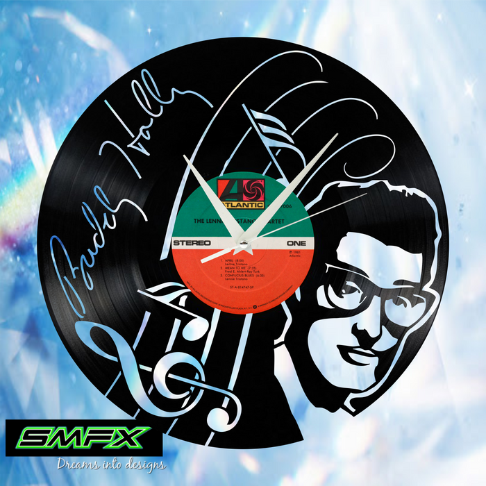 buddy holly Laser Cut Vinyl Record artist representation or vinyl clock