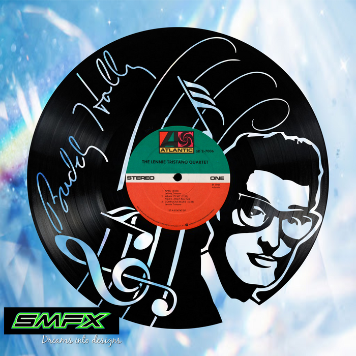 buddy holly Laser Cut Vinyl Record artist representation or vinyl clock