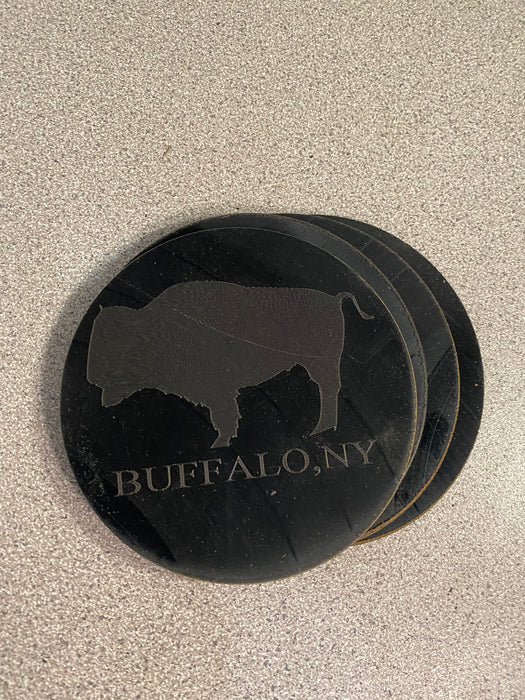 Buffalo NY Laser Engraved Coaster Set of 4 Cut Vinyl Record artist representation