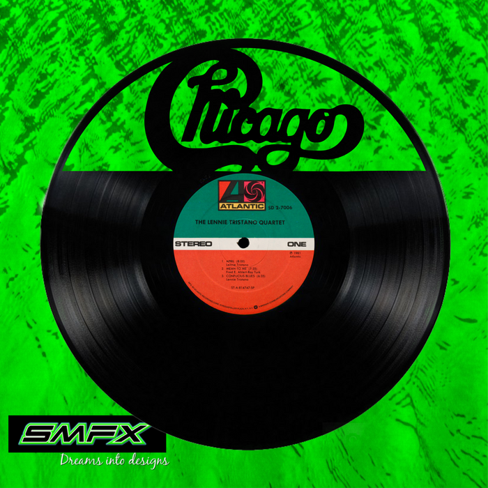 chicago Laser Cut Vinyl Record artist representation or vinyl clock