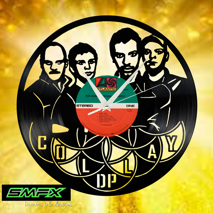coldplay Laser Cut Vinyl Record artist representation or vinyl clock