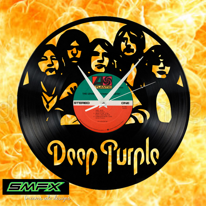 deep purple Laser Cut Vinyl Record artist representation or vinyl clock