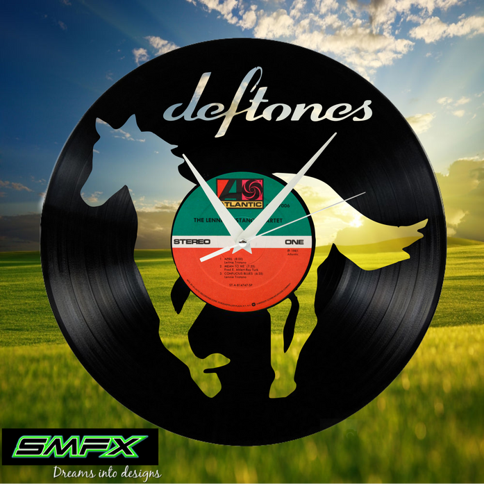 deftones Laser Cut Vinyl Record artist representation or vinyl clock