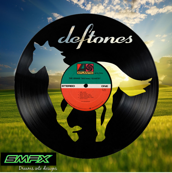 deftones Laser Cut Vinyl Record artist representation or vinyl clock