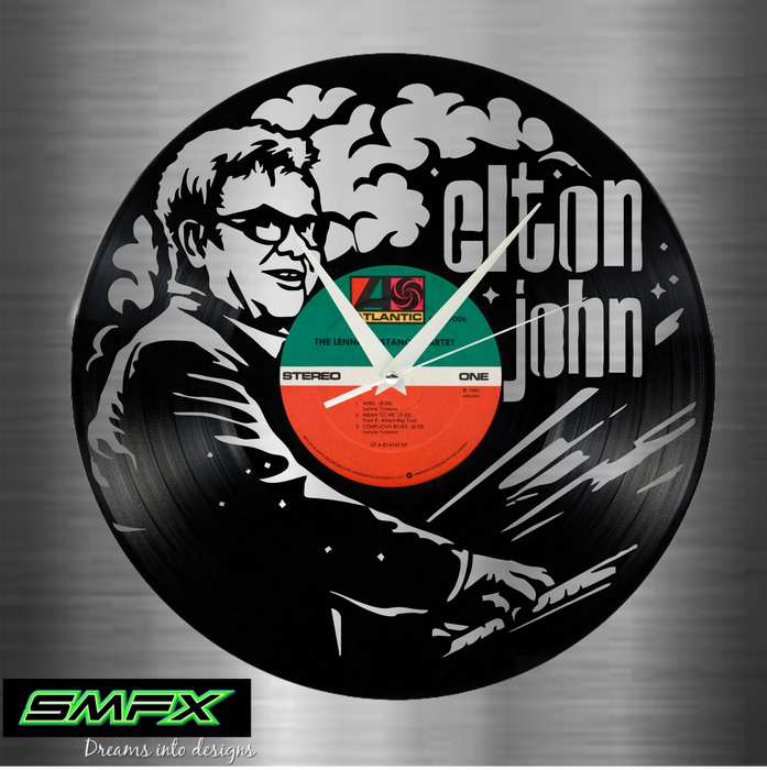 elton john Laser Cut Vinyl Record artist representation or vinyl clock