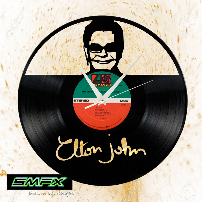 Elton john Laser Cut Vinyl Record artist representation or vinyl clock
