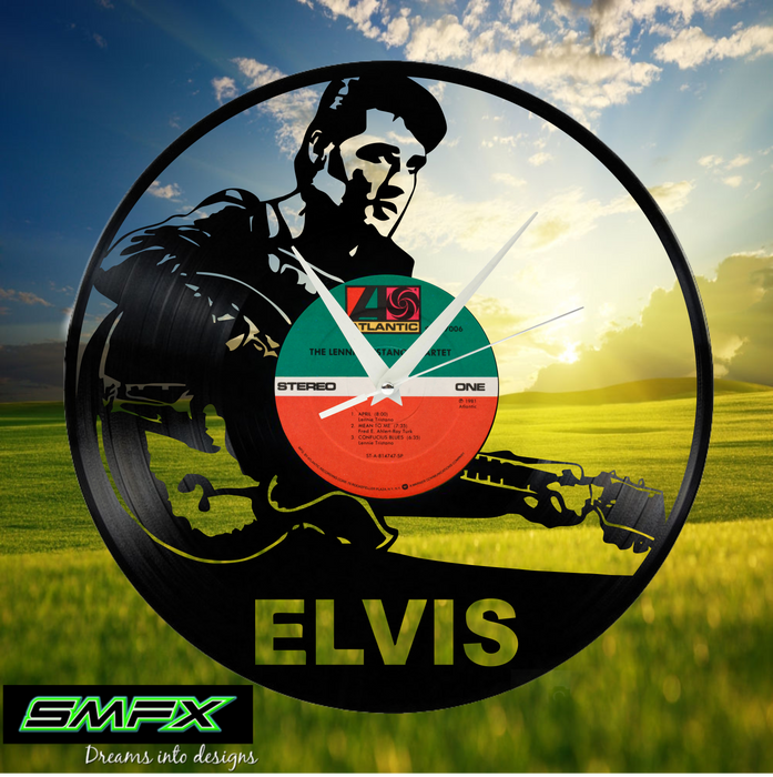 Elvis Laser Cut Vinyl Record artist representation or vinyl clock