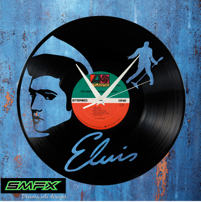 Elvis Laser Cut Vinyl Record artist representation or vinyl clock