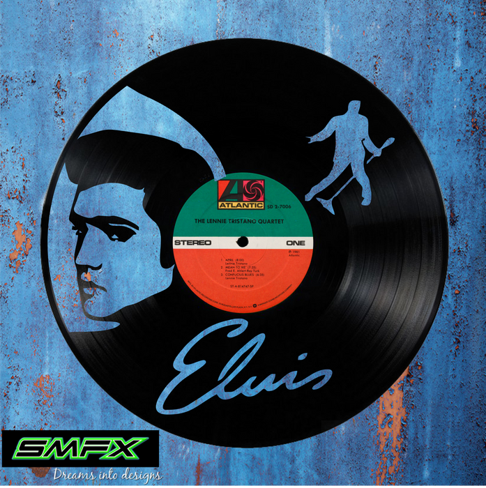 Elvis Laser Cut Vinyl Record artist representation or vinyl clock