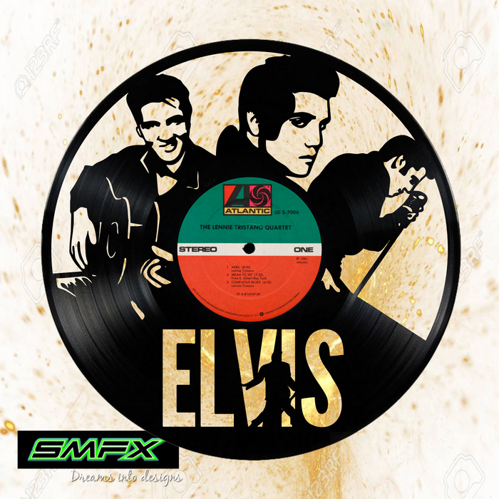Elvis Laser Cut Vinyl Record artist representation or vinyl clock