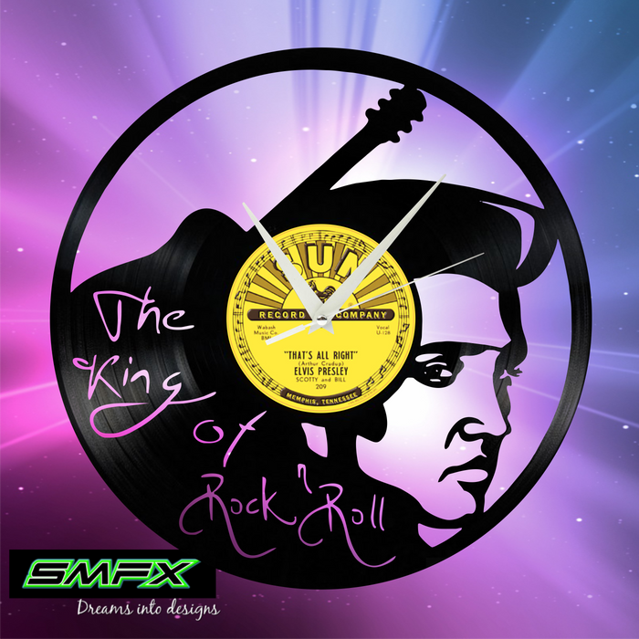 Elvis Laser Cut Vinyl Record artist representation or vinyl clock