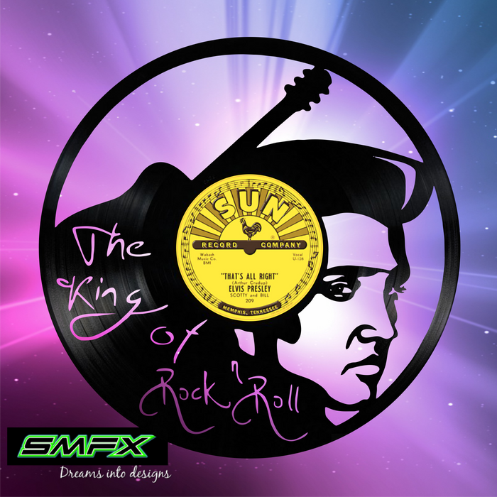 Elvis Laser Cut Vinyl Record artist representation or vinyl clock