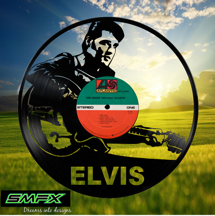 Elvis Laser Cut Vinyl Record artist representation or vinyl clock