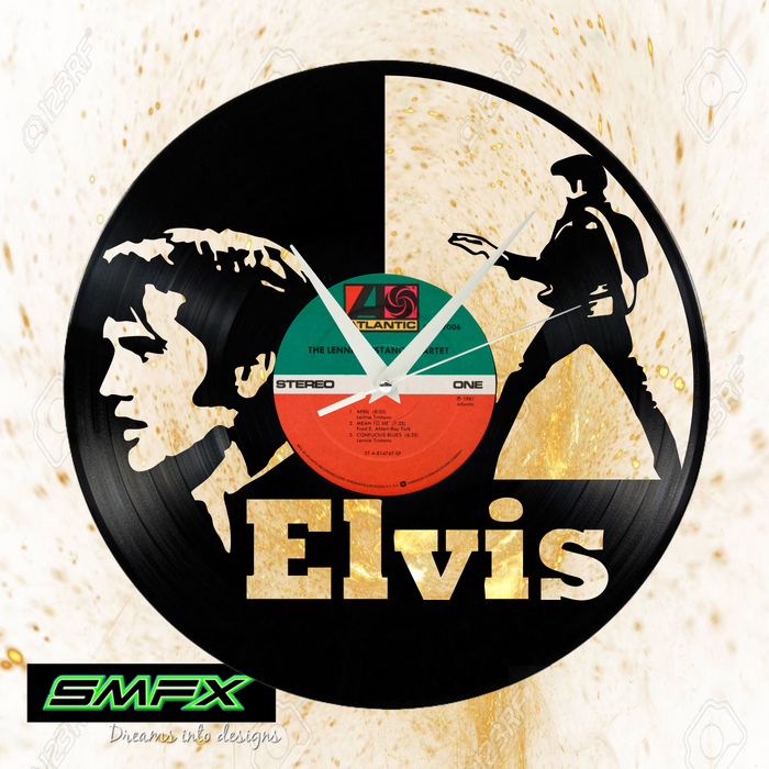 Elvis Laser Cut Vinyl Record artist representation or vinyl clock
