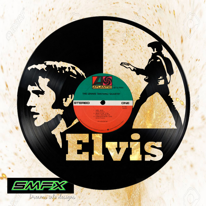 Elvis Laser Cut Vinyl Record artist representation or vinyl clock