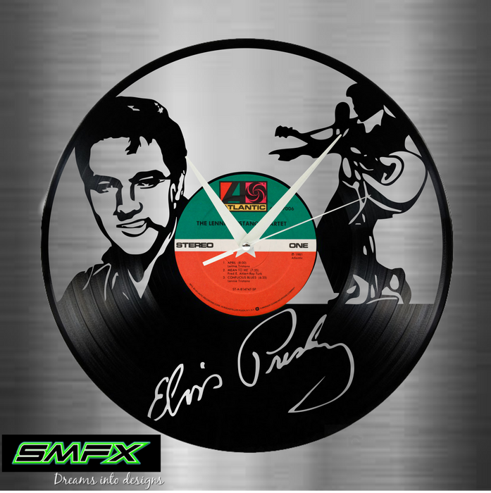 Elvis Laser Cut Vinyl Record artist representation or vinyl clock